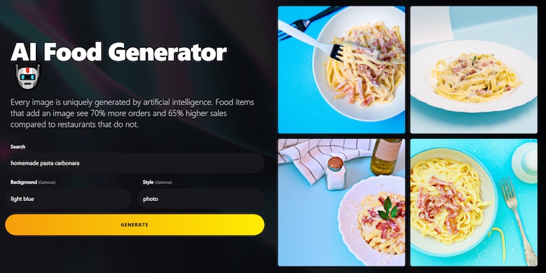 ai food image generator for bloggers