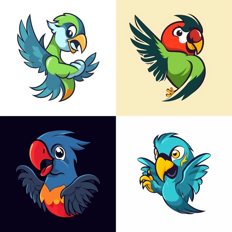 create logos midjourney parrot