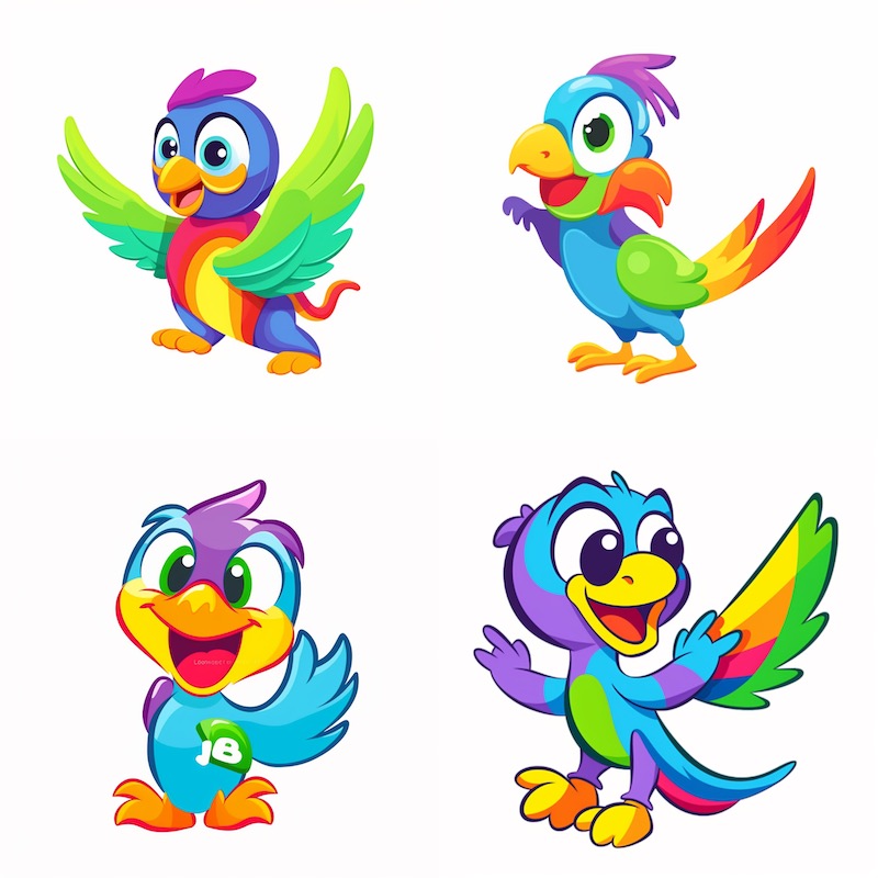 rainbow parrot midjourney logo
