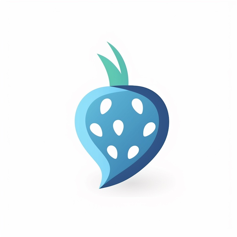 blue strawberry midjourney logo example