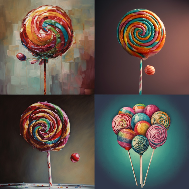 create high quality prompts midjourney lollipop