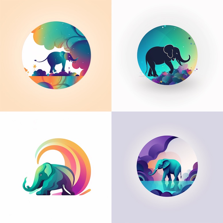 midjourney abstract logo elephant