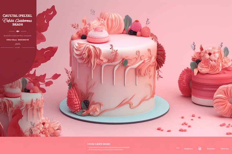 midjourney cake shop website example