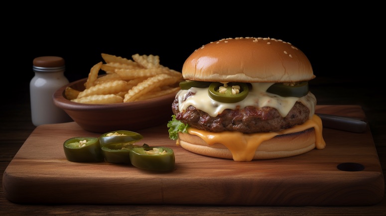midjourney food prompts burger example