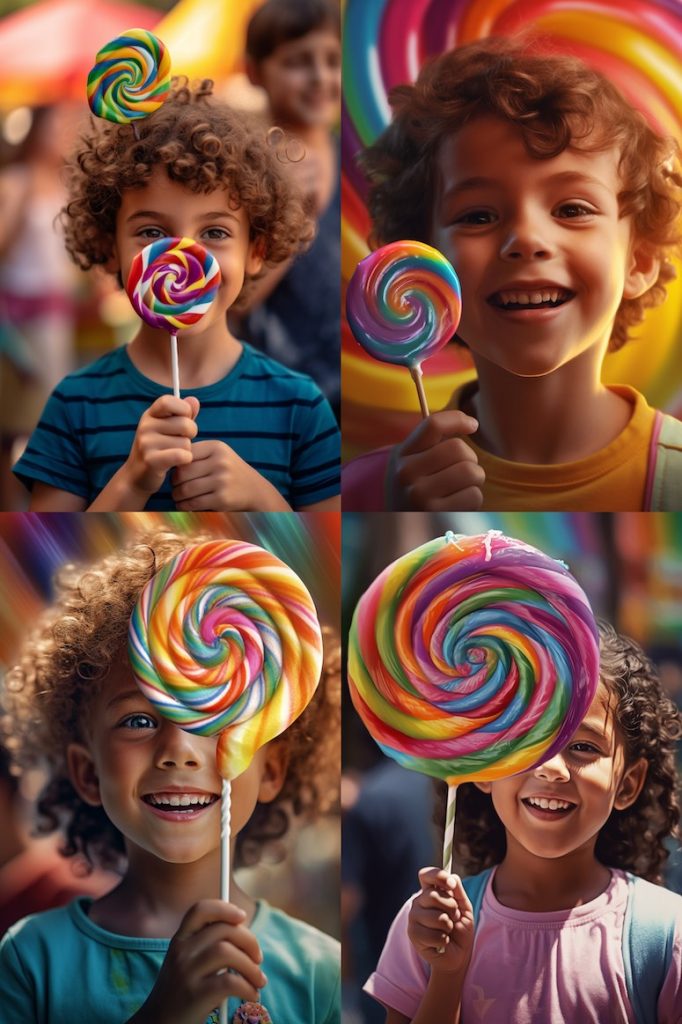 midjourney lollipop example add details child