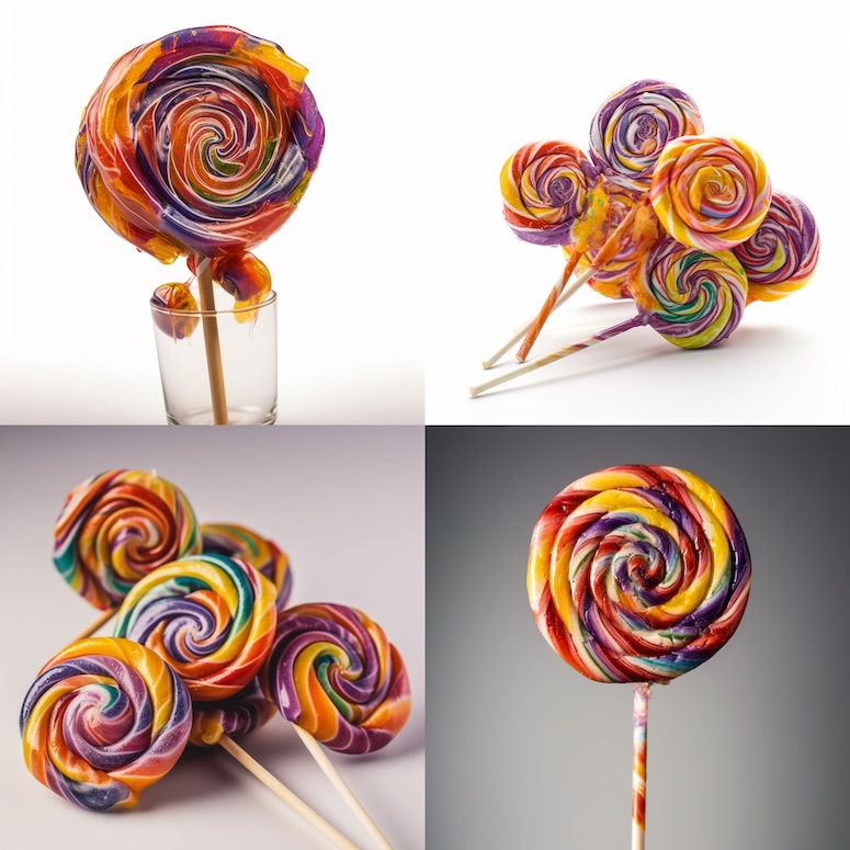 midjourney lollipop example with keywords