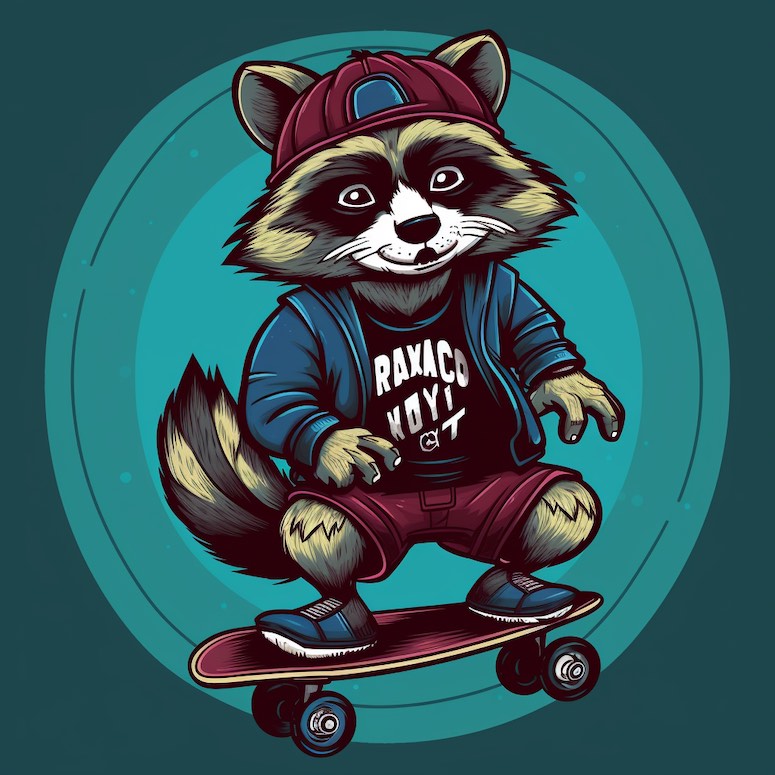 midjourney mascot mark logo raccoon