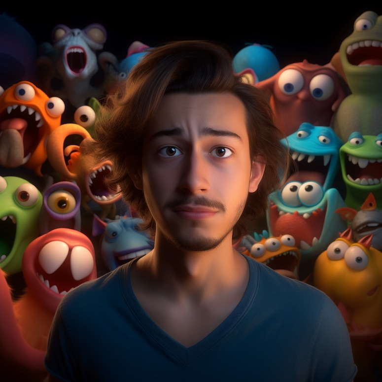 midjourney self portraits pixar prompt example