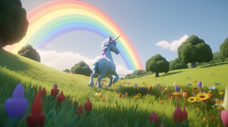 unicorn rainbow midjourney
