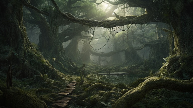 midjourney forest fantasy prompt