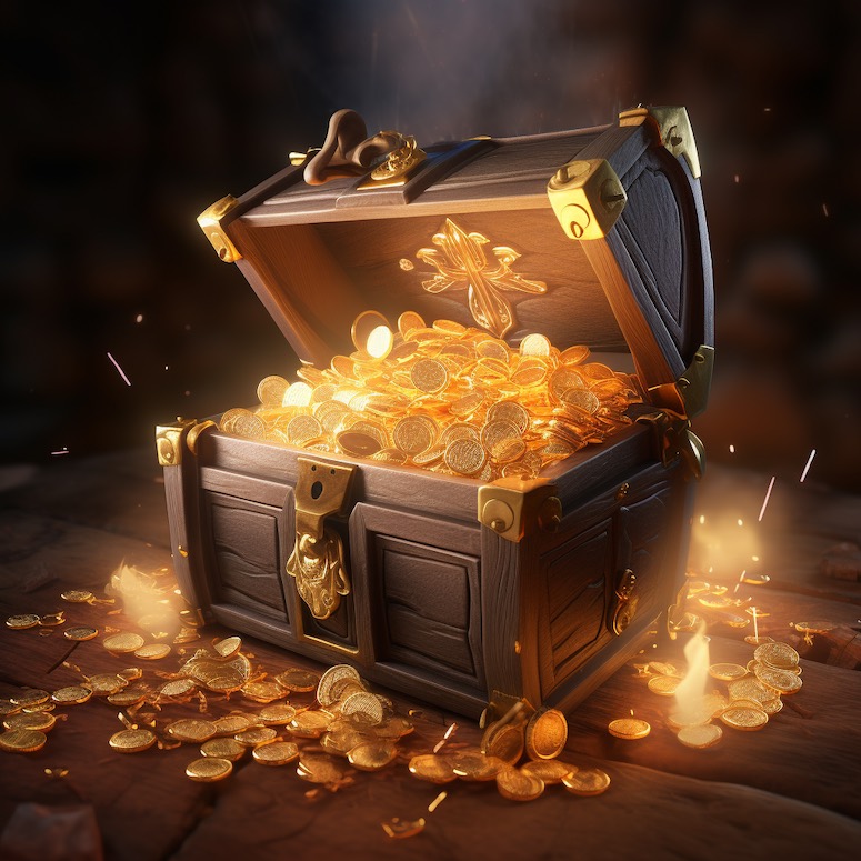 treasure chest game asset in midjourney
