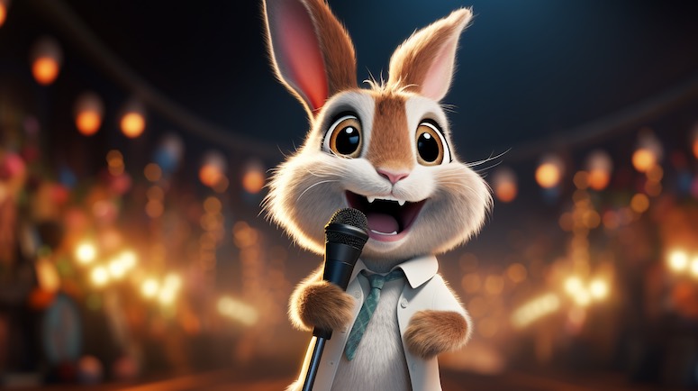 3d animated rabbit midjourney prompt
