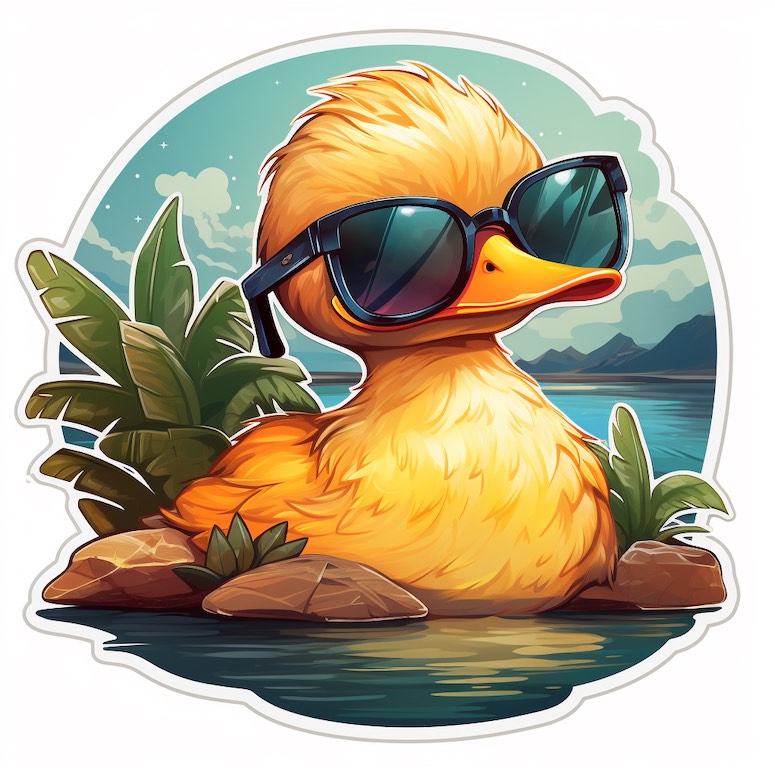 midjourney prompt for duck sticker