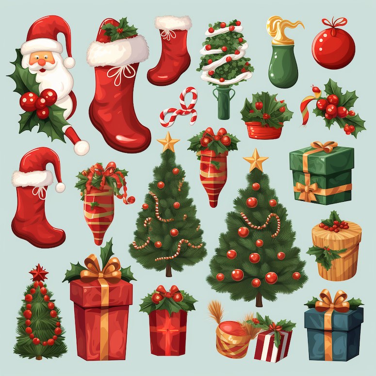 midjourney prompts for christmas clipart 1