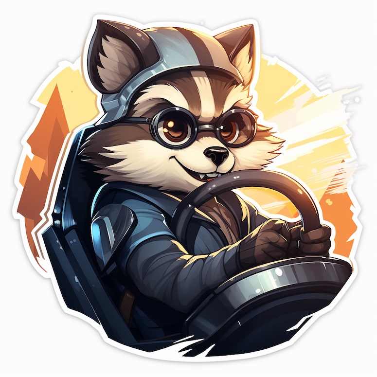 raccoon prompt for stickers midjourney example