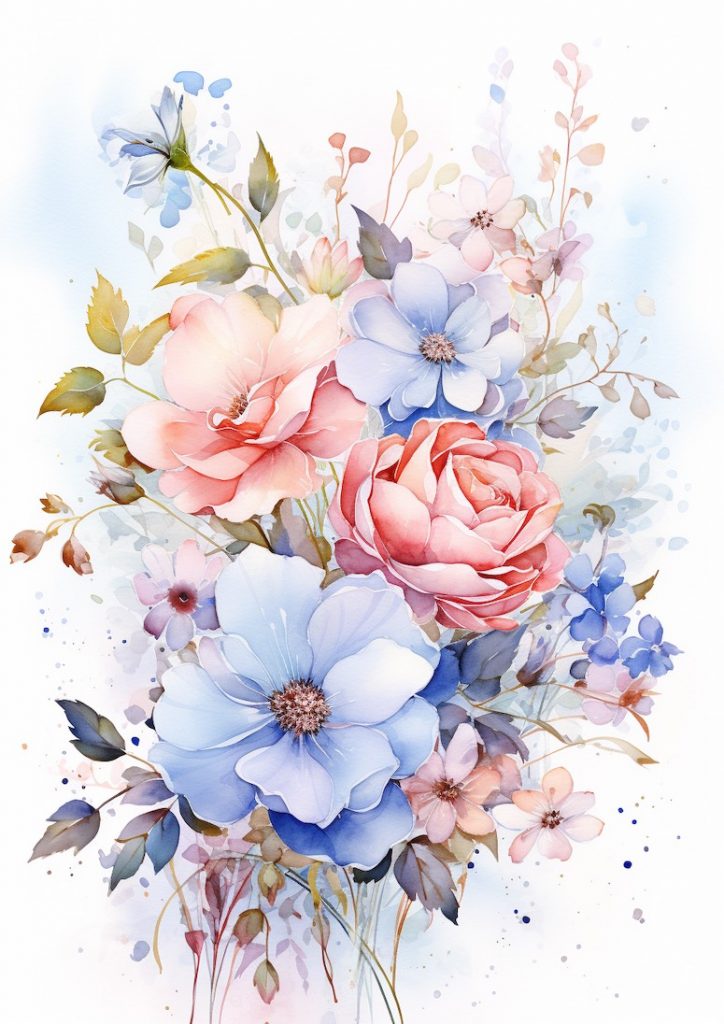 watercolor floral wedding invitation midjourney