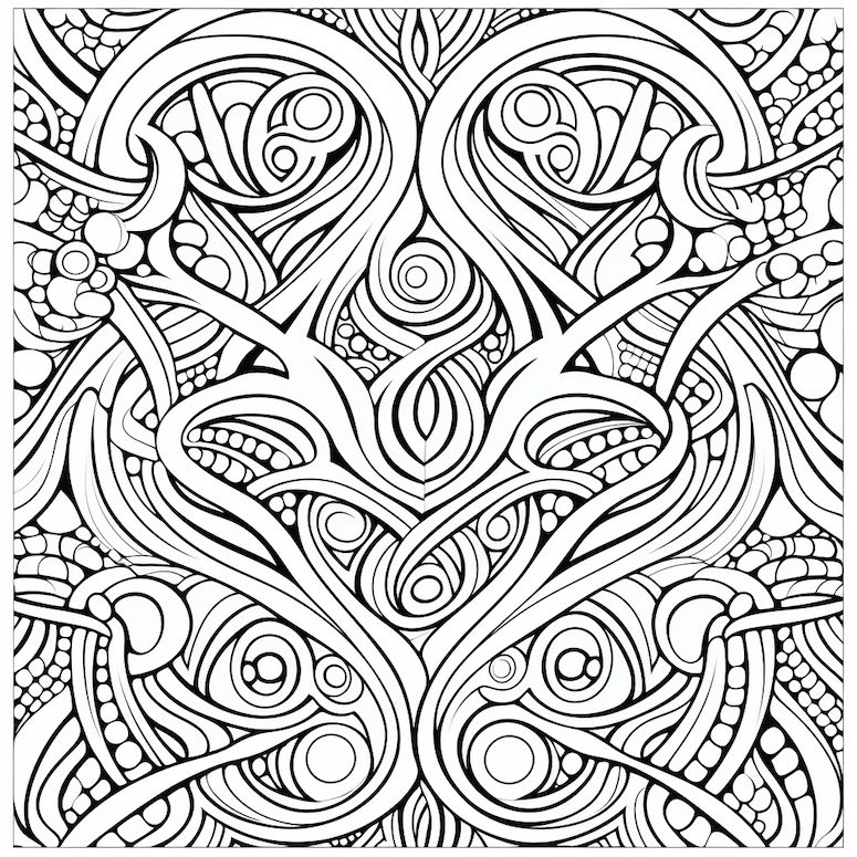abstract patterns coloring book prompt