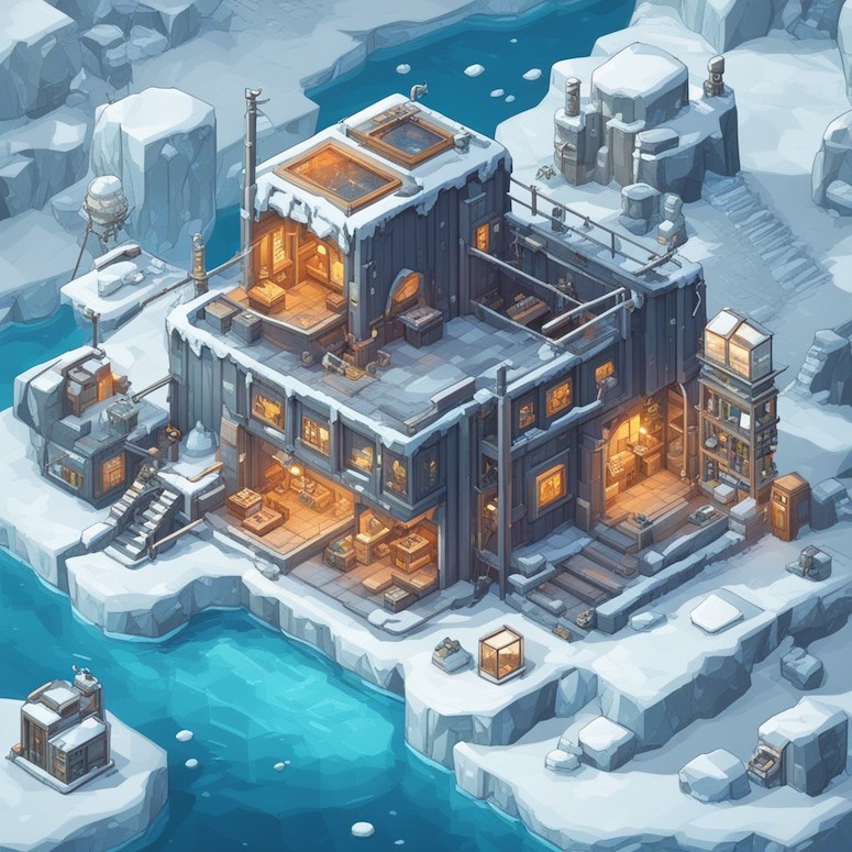 arctic laboratory isometric game assets stable diffusion