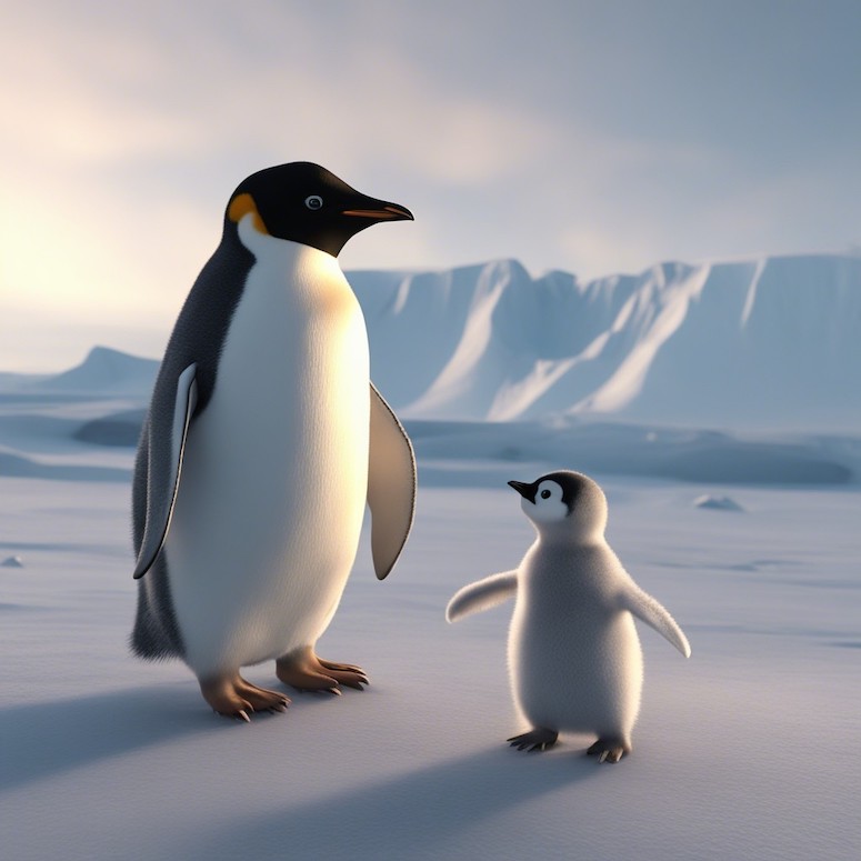 baby penguin 3d character stable diffusion prompt