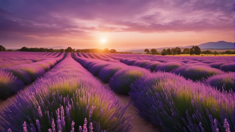 lavender field landscape photo stable diffusion