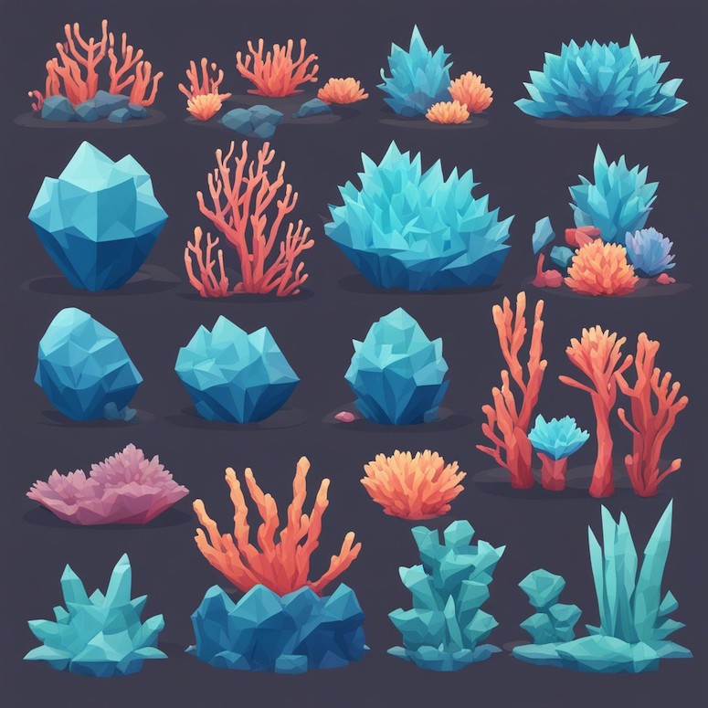 underwater low poly game assets stable diffusion