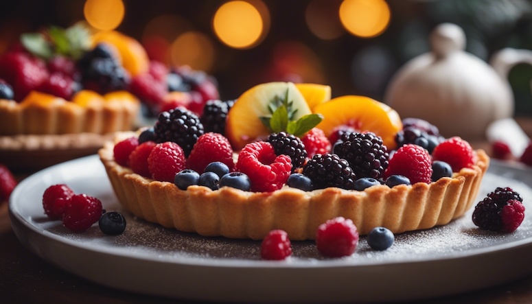 food photography fruit tart prompt stable diffusion