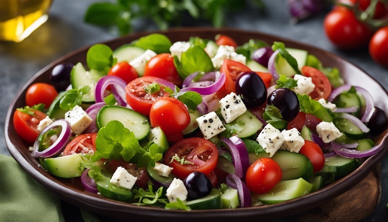 food photography greek salad prompt stable diffusion