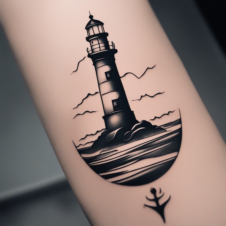 Lighthouse Faro Temporary Tattoo Sticker - OhMyTat