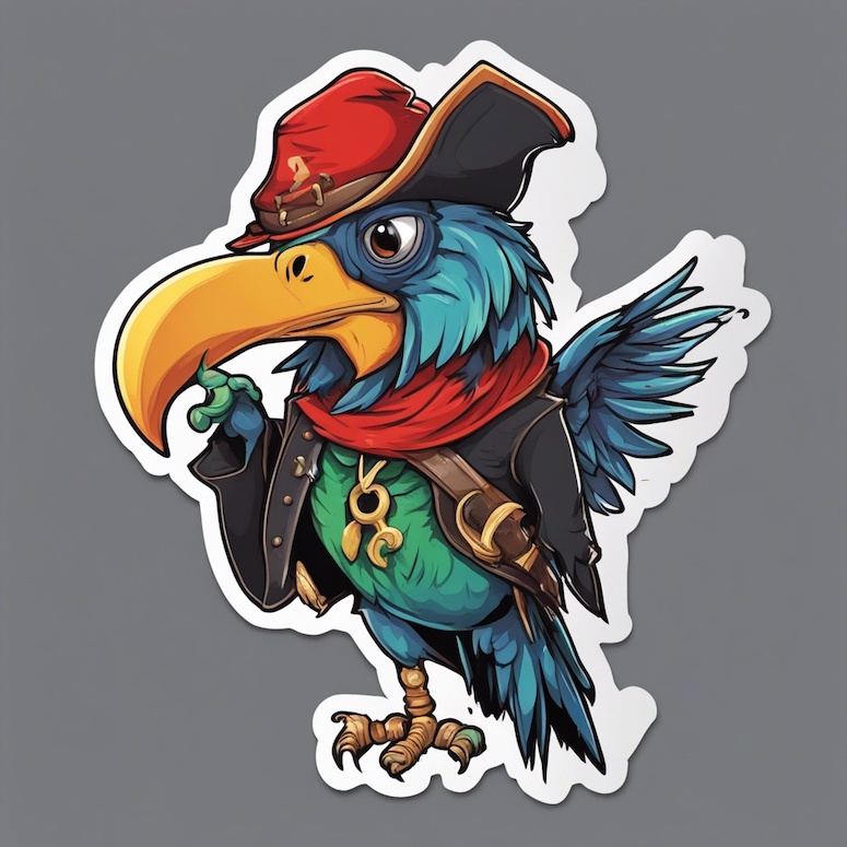 pirate parrot sticker prompt stable diffusion