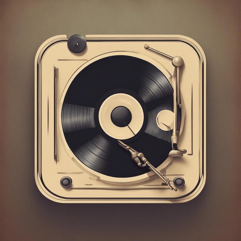 vintage music app icon stable diffusion prompt