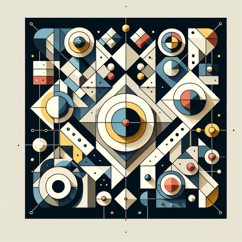dalle 3 geometric abstraction art style prompt example