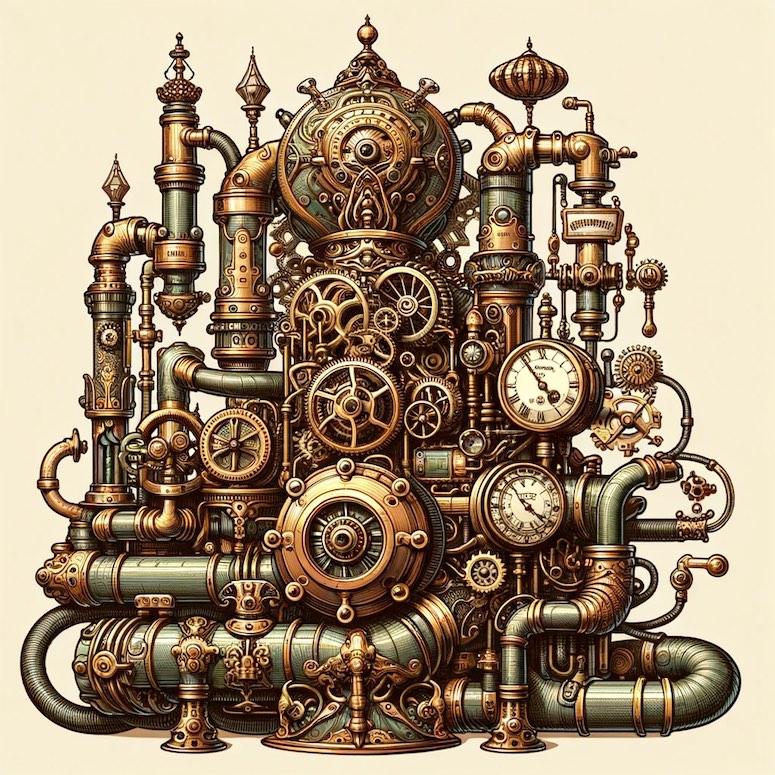 dalle 3 steampunk art style prompt example
