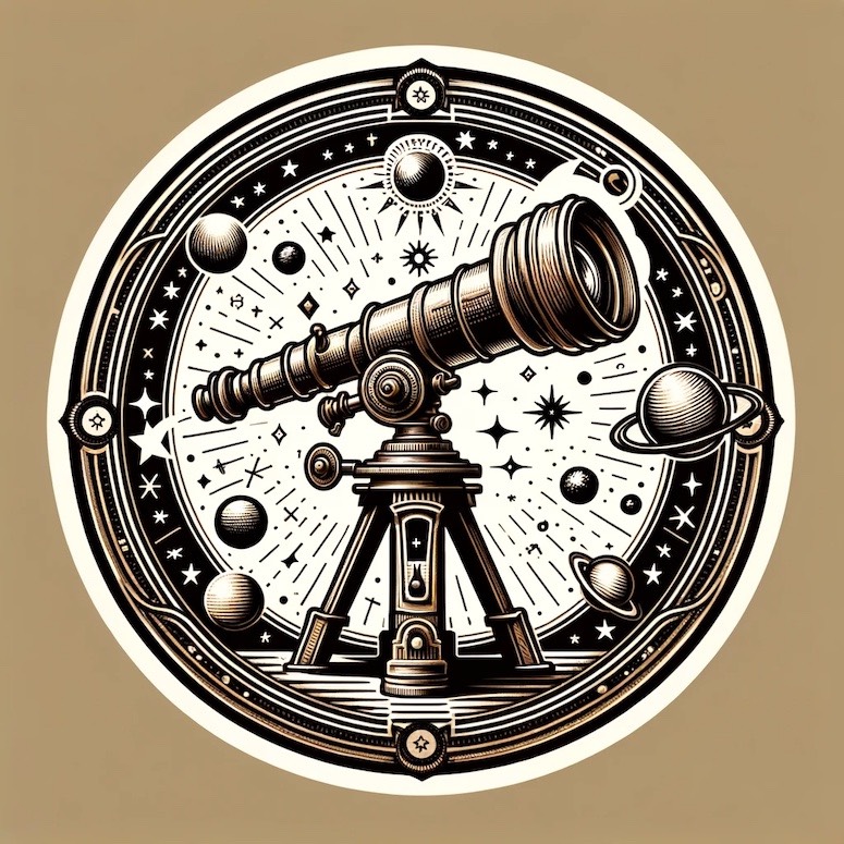 emblem logo telescope prompt dalle