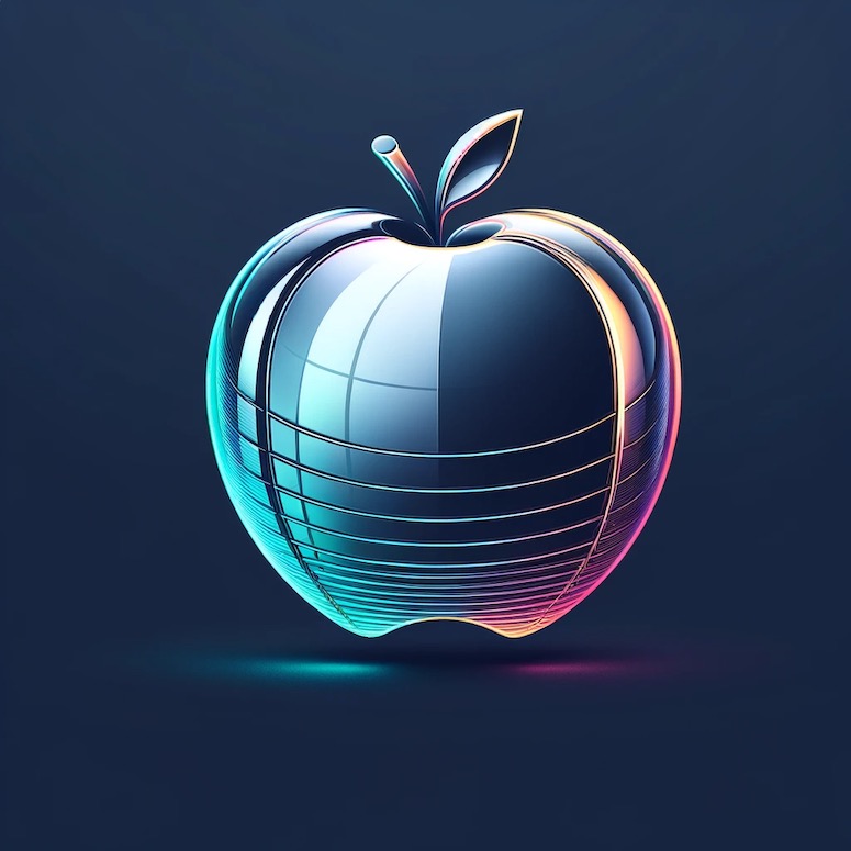 futuristic apple pictorial mark logo dallle