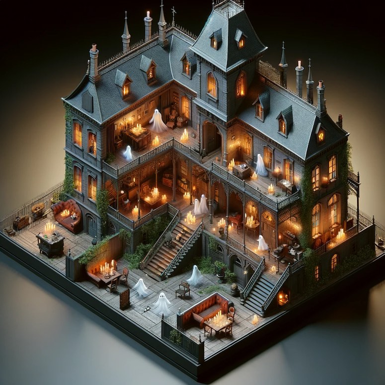 haunted mansion game asset dalle prompt